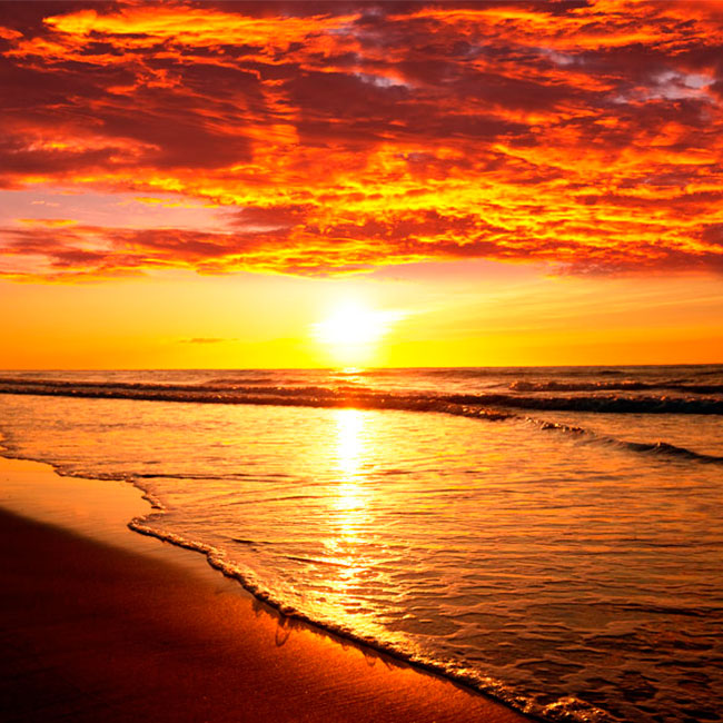 Fotomural vinilo atardecer en la playa
